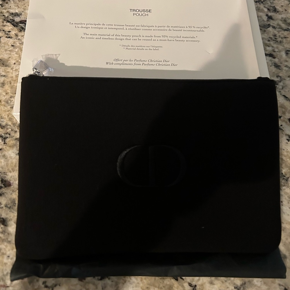 Dior CD Logo Pouch Cosmetic Bag